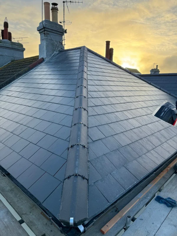 Completed roof repair by United Roofing Services in Richmond