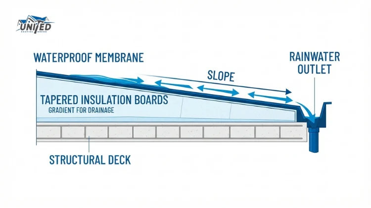 Insulation, Waterproofing and Drainage on Commercial Roof