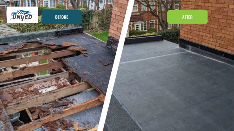 flat roof maintenance before after